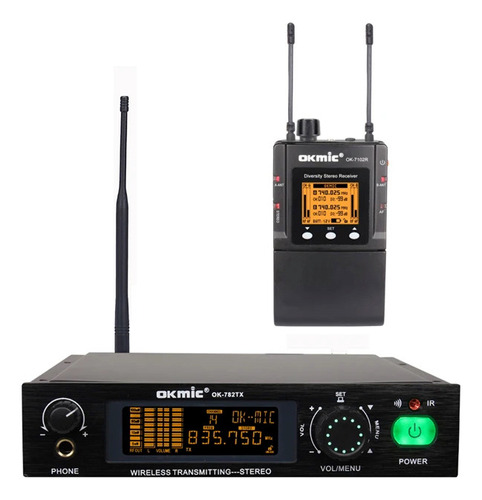 Monitor In Ear Retorno Uhf Oxmic Tx-782 100 Mts Stereo