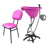 Pente Kit Cadeira Fixa+aquecedor+lavatorio Portatil Rosa