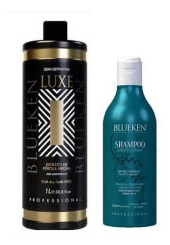 Escova Semi Definitiva Luxe Blueken 1000ml + Shampoo 500ml