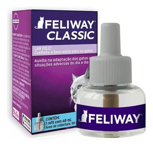 Feliway Classic Refil 48ml Ceva Auxiliar Adaptação Gatos
