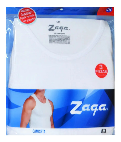 3 Playeras Camisetas Zaga 100% Algodón Cuello V O Redondo