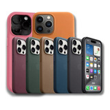 Capa Case Couro Para iPhone 11 12 13 14 15 Pro Max Magsafe