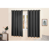 Cortina Corta Sol Ilhós Tabaco Decoracao Decorar 1,70x1,70 Cor Preto