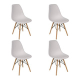 Silla De Comedor Makom Eames, Estructura Color Blanco, 4 Unidades