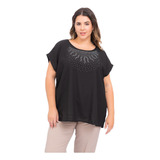 Blusa De Vestir Manga Corta Escote Redondo Talle Grande