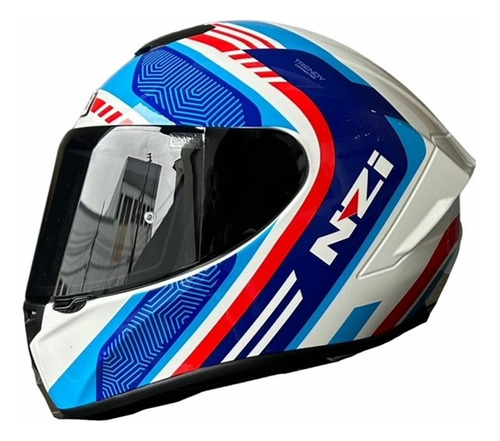 Casco Integral Nzi Visor Simple Trendy Connected Blanco 