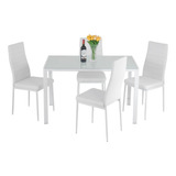 Fdw Juego De Mesa De Comedor De Cristal