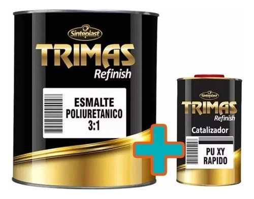 Pintura Automotriz Auto Poliuretano + Cata Trimas Negro 4 L