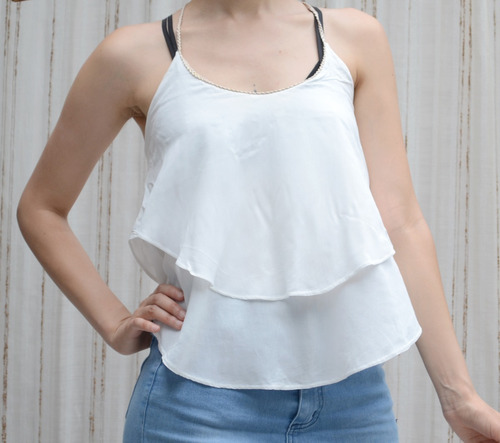 Musculosa Blanca Cuesta Blanca Mujer Volados En Capas 01_159