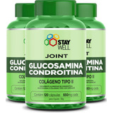 3 Potes Do Joint Com Condroitina, Colágeno Tipo 2 E Glucosamine 100% Puro Com Insumos Importados - 120 Cápsulas