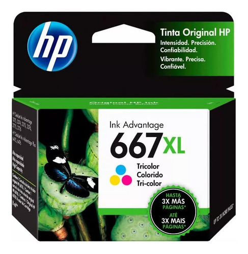 Cartucho Tinta Original Hp 667 Xl Color 2376 2775 2776