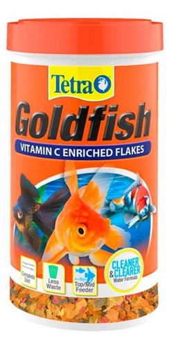 Alimento En Escamas Para Peces De Agua Fría Y Carassius Tetra Goldfish Flakes 12g