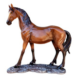 Escultura De Caballo De Pie, Figura De Resina De 48cm 