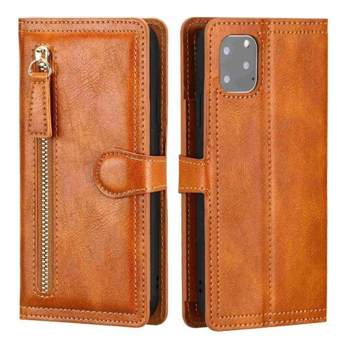 Funda Tipo Cartera For iPhone Carcasa Con Tapa Cuero Suave