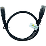 100un Patch Cord Rj45 Cat6 50cm 100% Cobre Com Anatel Preto