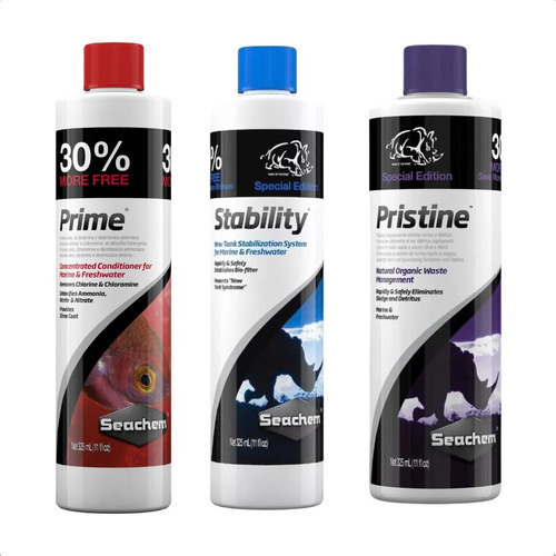 Kit Seachem 325ml Prime, Stability E Pristine