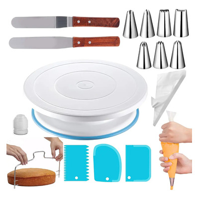 Kit 35 Base Giratoria Pasteles O Reposteria Acero Inoxidable | MercadoLibre