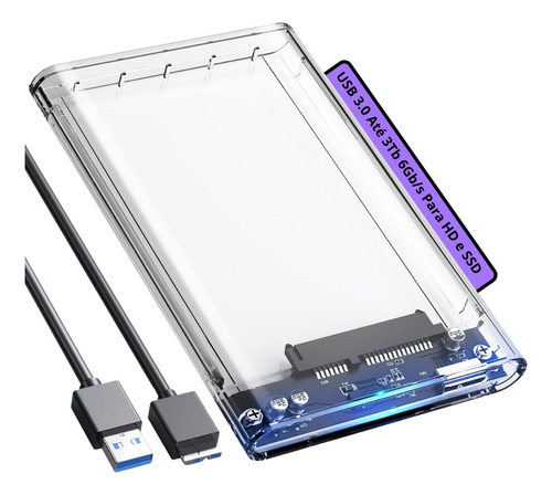 Case Gaveta Ssd Hd 2.5 Adaptador Usb 3.0 Sata3 Externo 6gbps