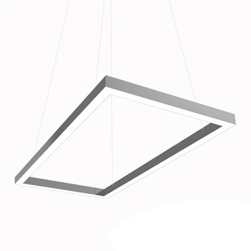 Colgante Led Quadra Moderno 30x60 34w Gris Neutro 4000k