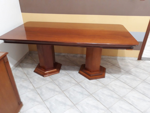 Mesa De Mogno Maciço C/ 6 Cadeiras- Catanduva