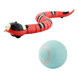 Kit 2 Brinquedos Interativos Cobra E Bola Usb Pet Gato Cão