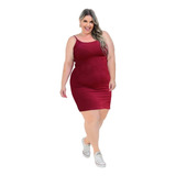 Vestido Canelado Grosso Plus Size Moda Blogueira Casual