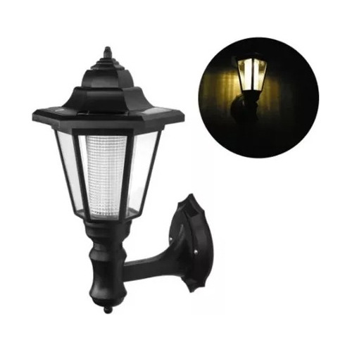 Foco Farol Led Solares Jardin O  Para Pared Luz Calida 