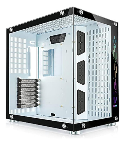 Gim Atx Mid-tower Case White Gaming Pc Case 2 Paneles De Vid