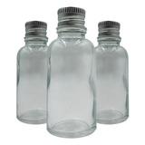 Frasco De Vidrio Transparente 30 Ml Con Tapa Metalica X 100