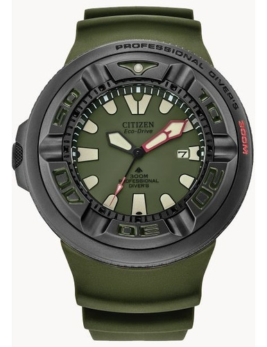 Citizen Promaster Ecozilla 300 Mts Bj8057-09x ..... Dcmstore Correa Verde Bisel Negro Fondo Verde