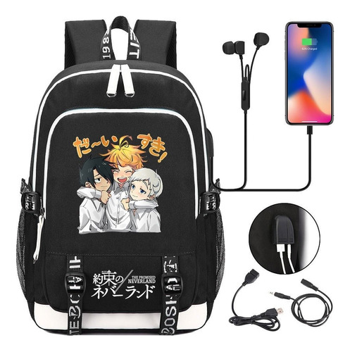 Mochila Escolar Multifuncional O Anime Promised Neverla