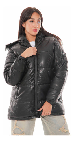 Campera Puffer Pu Importada Hawai Mujer 