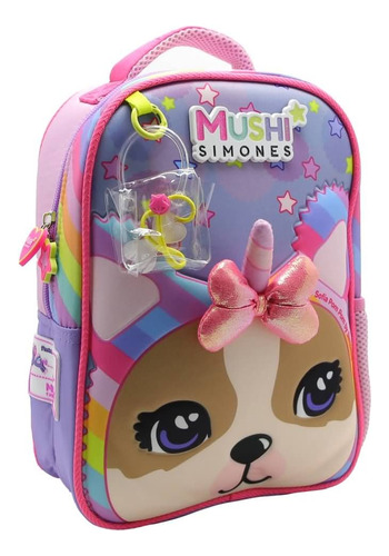 Mochila Simones Rosa Unicornio Jardin 12p