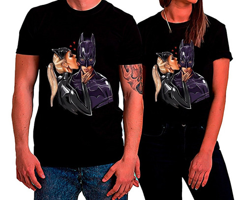 Polera Algodón Pareja Día De Enamorados Batman Y Gatubela Ng