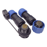 5x Conector Sp16-9 Aviação Ip68 9 Vias 5a Plug Prova D'agua