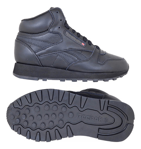 Zapatilla Reebok Classic Leather Mid Mono Negro  