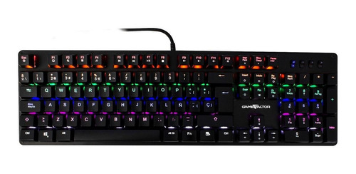 Teclado  Game Factor Kbg400 Qwerty Kred Blue Con Luz Rainbow