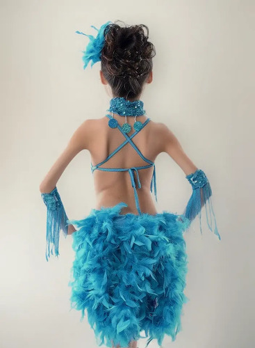 Vestido De Salsa Con Flecos Y Lentejuelas For Niñas Y Niños