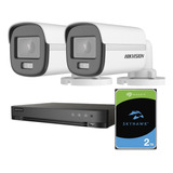 Kit Seguridad Hikvision Dvr 8ch + 2 Camaras 1080p + Disco2tb
