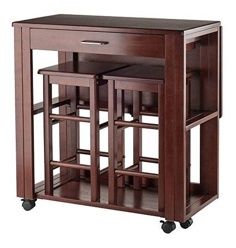 Brand: Winsome Wood 3-pc Space Saver Set In Walnut Finish