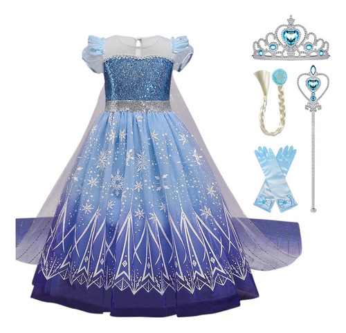 Vestido De Fiesta De Cumpleaños De La Princesa Elsa Con Rega
