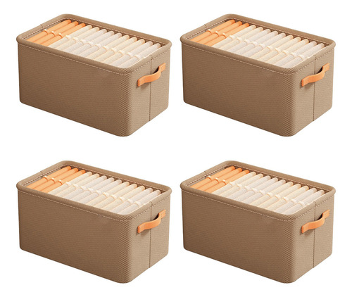 Paquete De 4 Cajas De Almacenamiento De Tela Plegables Con A