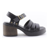 Sandalias Taco Separado Viamo Metallic Cuero Mujer Czapa