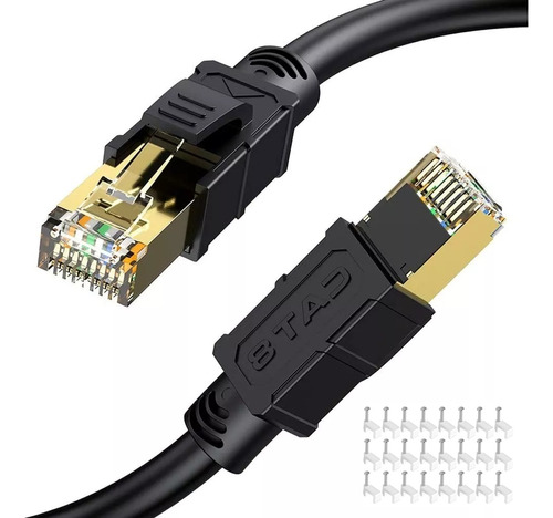 Cable Red Cat 8 Rj45 Sftp Ethernet 40 Gbps 20 Metros
