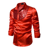 Camisa Larga 2351 Con Lentejuelas, Casual, Moda Para Hombre