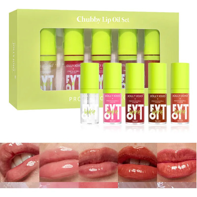 Set De 5 Aceites Para Labios Lip Glow Oil Gloss Hidratante