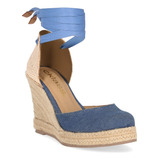 Zapatilla Alpargata Mujer Azul 10cm 186-12