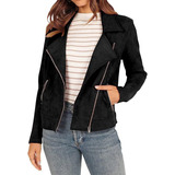 Chaqueta Para Mujer De Cuero Sintético Para Moto Externo