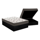 Cama Baú Casal: Colchão D45 Ortobom Light+box Crc Suede Bla