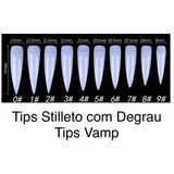 Tips Estiletto C/ Degrau Unhas Gato Vamp Postiças Stiletto